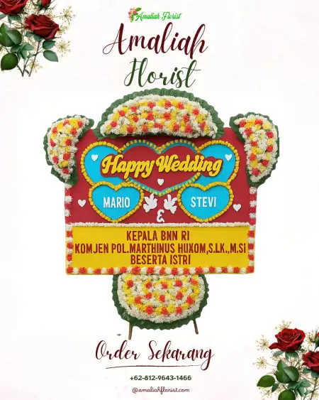 Papan Bunga Pernikahan Pemurus Baru